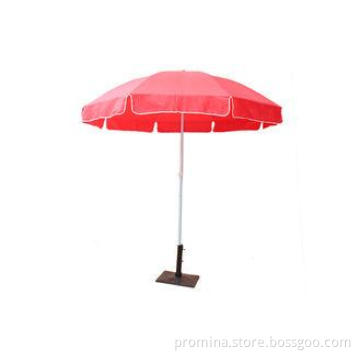220cm Red Sun Beach Umbrella For Advertising , Straight Win